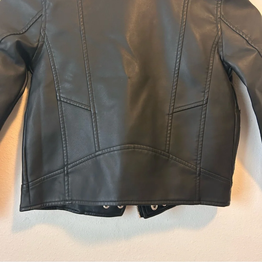Urban Republic 5/6 Girls Black Faux Leather Kids Jacket